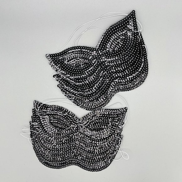 Black Sequin Masks - 12 Pack - Picture 4 of 5